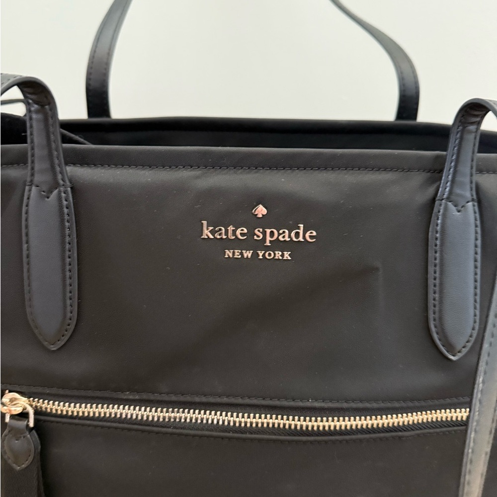 Kate Spade Black Diaper Bag with Gold Accents